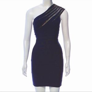 Herve Leger Navy Bandage Dress